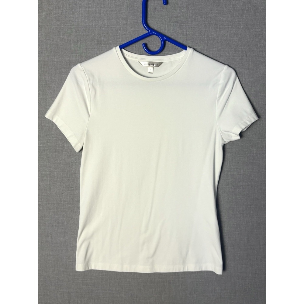 Vintage Y2K Banana Republic White Baby Tee Sz M Coastal Tenniscore Preppy Fitted